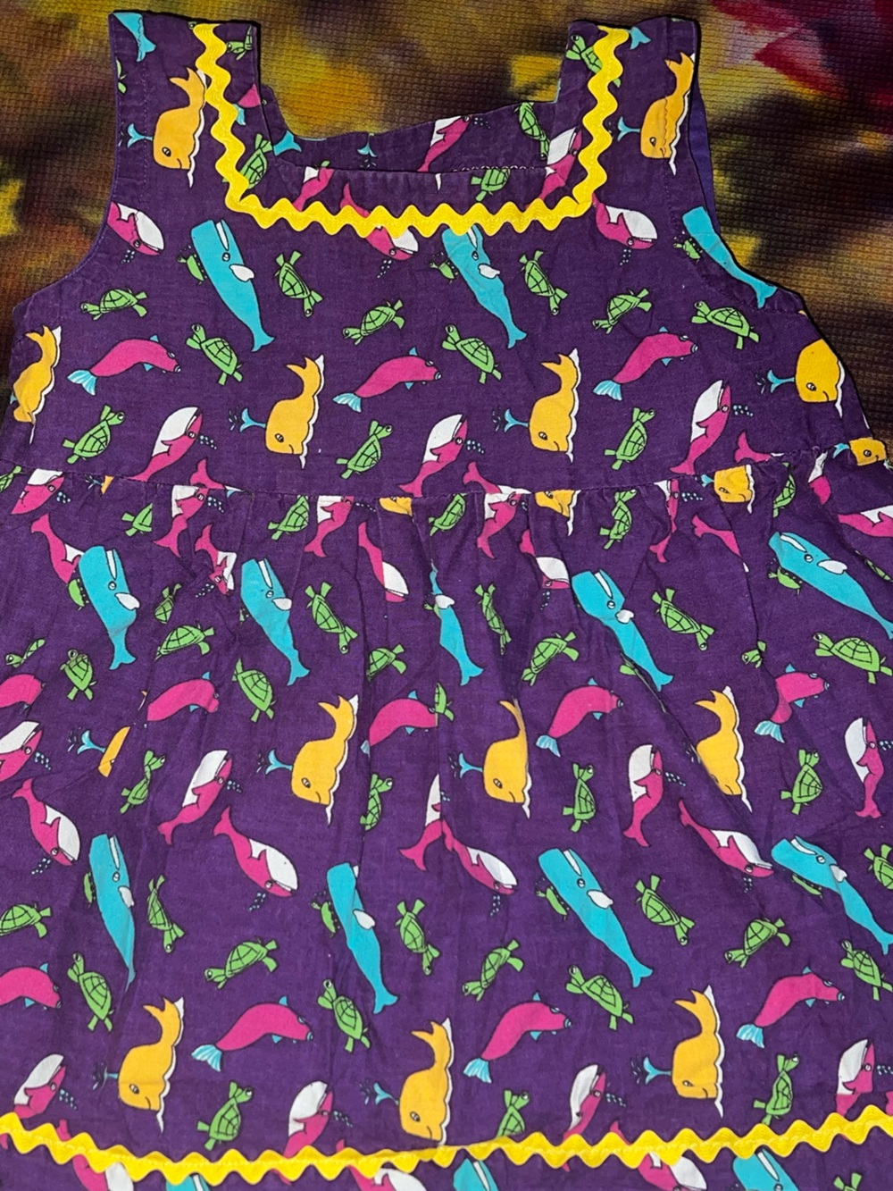 🐳 VTG 90s Whimsical Sea Turtle & Whale Dress